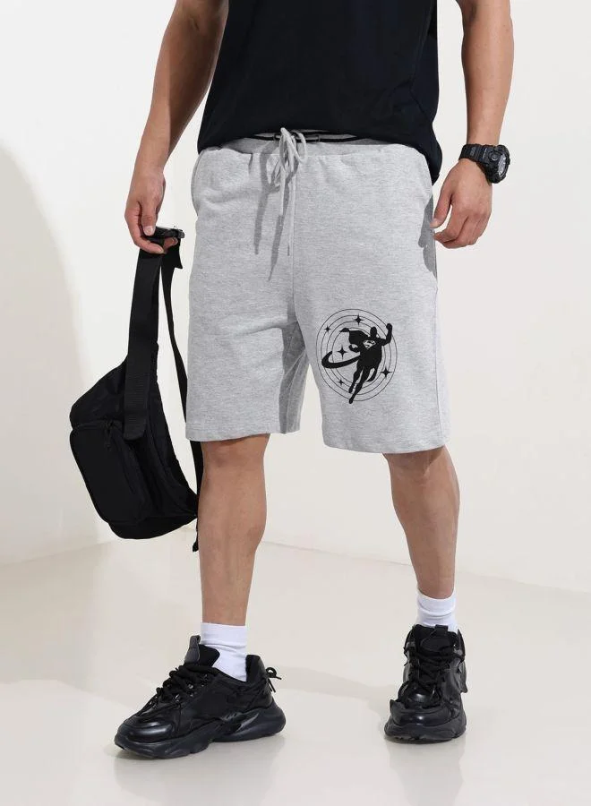 ذا انديان كراج كو Men Oversized Fit Superman Printed Side Pocket Mid-Rise Shorts